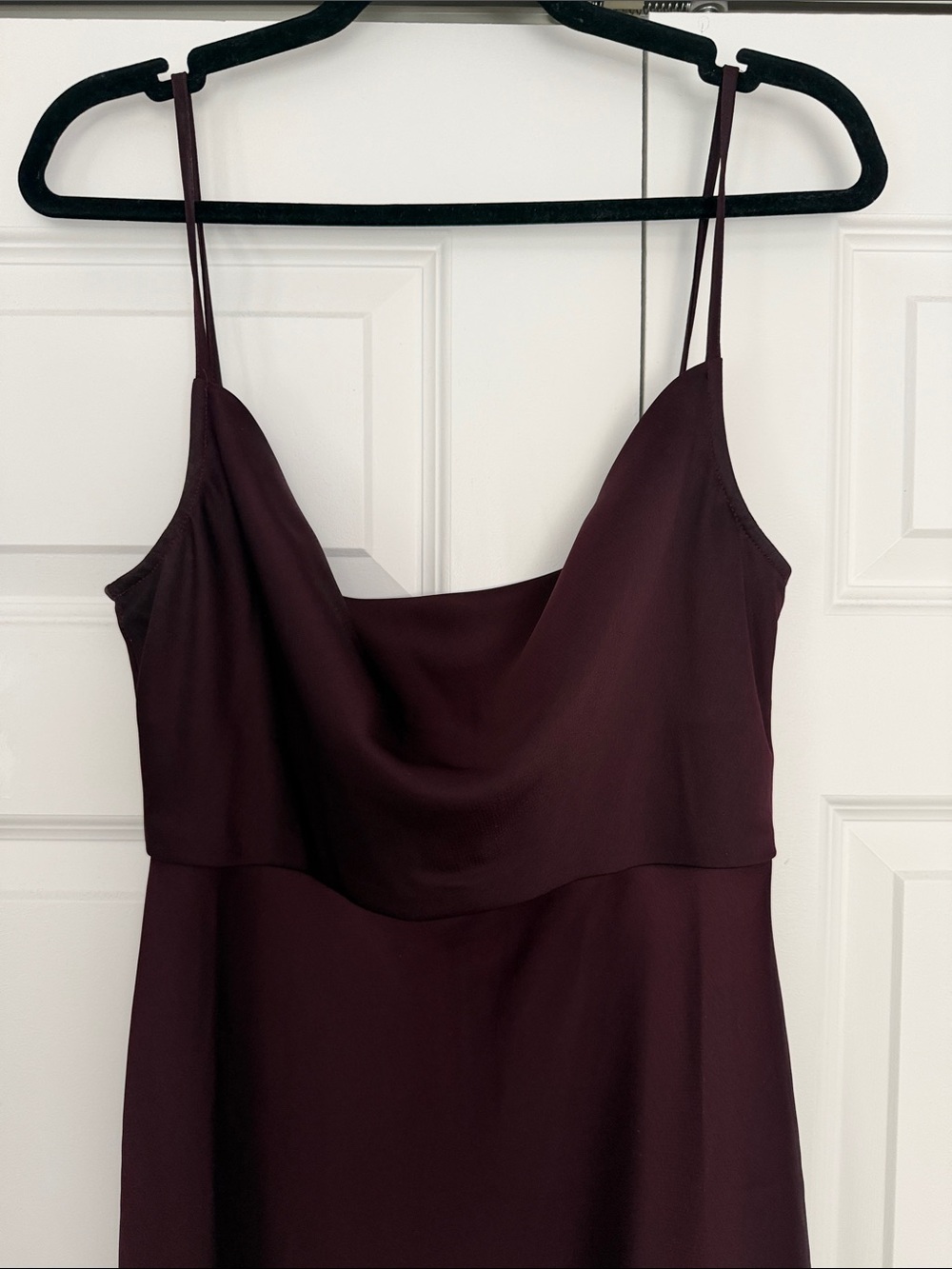 BHLDN Cowl Neck Dress in Deep Burgundy/Eggplant